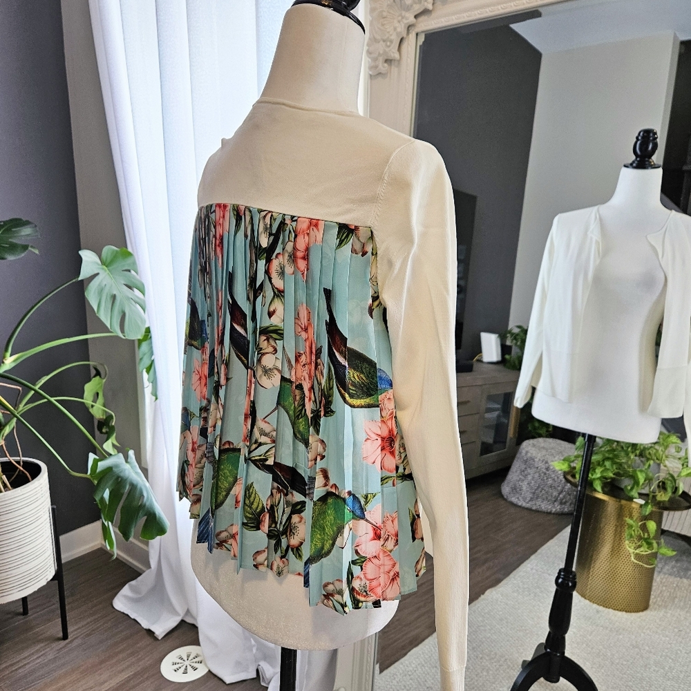 TED BAKER floral pleated cardigan